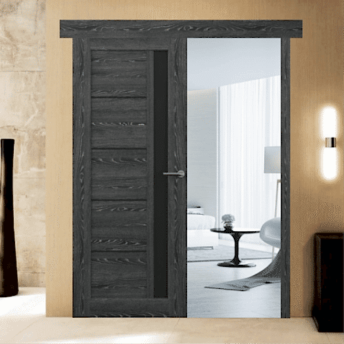 Раздвижная дверь МЕХИКО, CPL-покрытие (ст. черное)